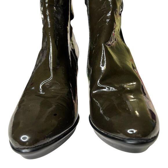 Aquatalia Rogue Royale Ankle Boot Patent Leather Italy Green Size 9 Waterproof - Picture 3 of 16